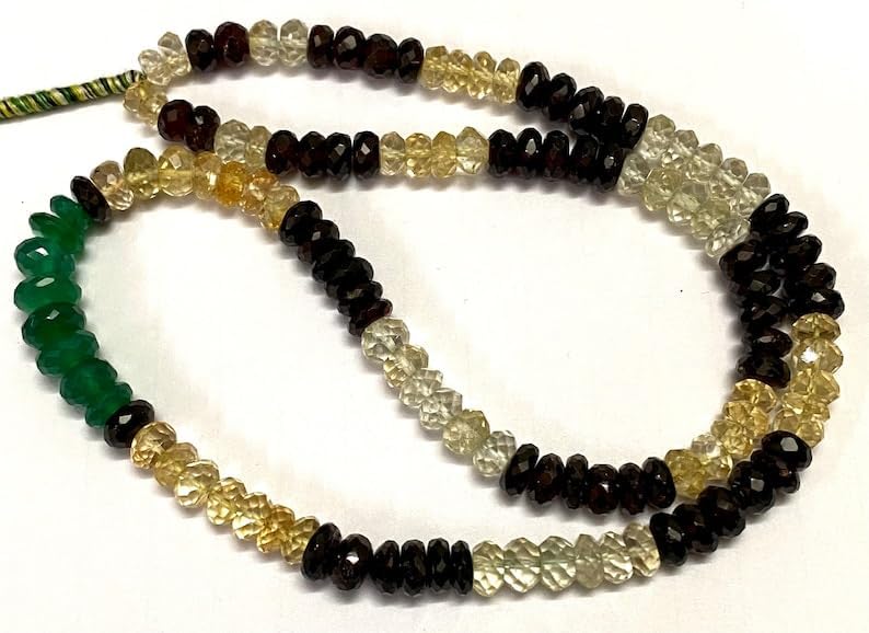 Natural MULTI gameston rondelle FACETED Beads 6x7mm 18 inch long string jewelry making gemstone beads for necklace bracelet