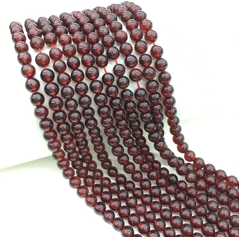 13 inch Strand of Natural gem Garnet, 8 mm Round Smooth Beads for DIY Jewelry Making. | Beads_03518