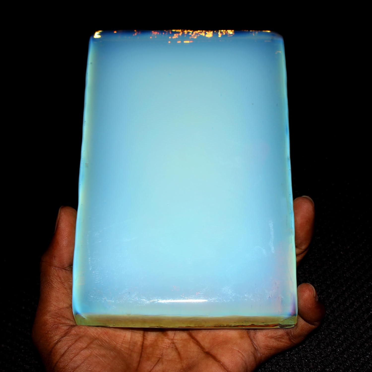 REAL-GEMS Opalite Real Blue Reiki Crystal Slab 16 cm 1401 Grams for Decoration
