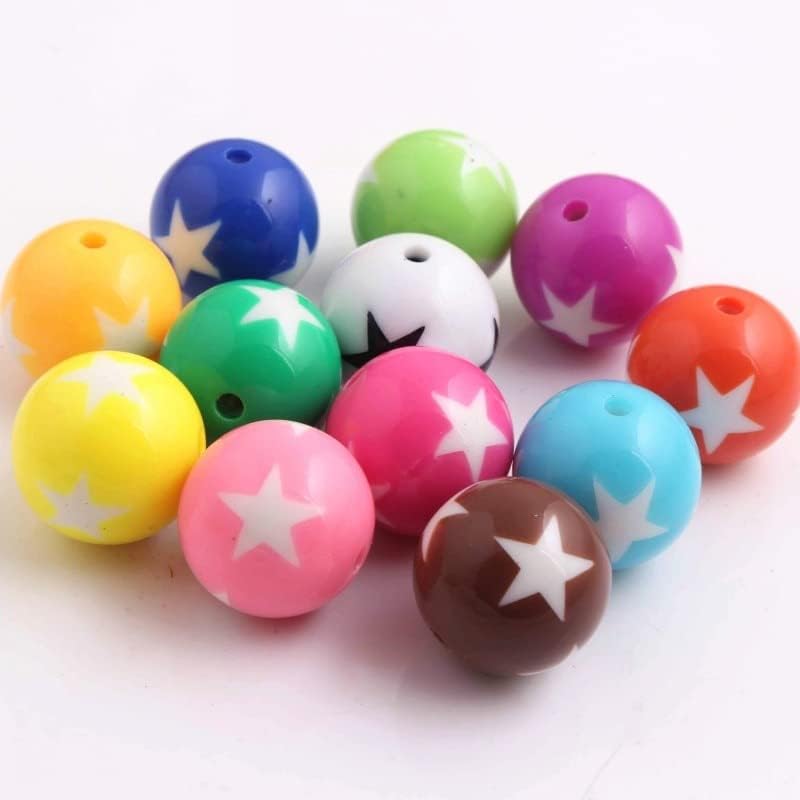 Davitu Kwoi Vita Acrylic Star Beads for Chunky Kids Fashion Jewelry 12MM 16MM 20MM|Acrylic Star Beads|Fashion beadsbeads Fashion - - (Color: Yellow, Item Diameter: 12mm 500pcs per Bag)