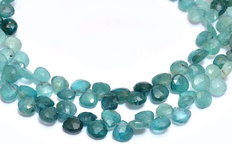 8 inch Strand of Natural grandidierite 5-6mm Heart Smooth briolette Beads for DIY Jewelry Making. |BRIO_03535