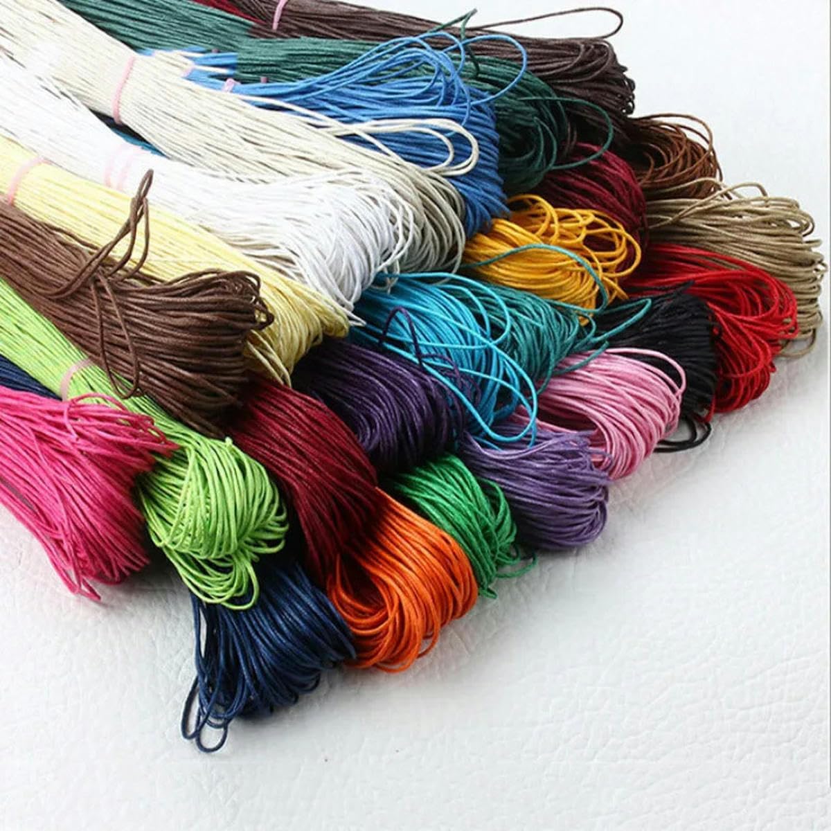 Beading Cords Threads, 18 Colors 80Meters Per Bag Waxed Cotton Thread 1mm Cord Rope(Color 7)