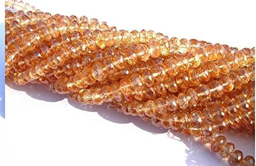 13 inch natural beads strand of 7mm faceted rondelle gold mystic quartz gemstone beads for DIY jewelry - necklace, bracelet, earring, ring.