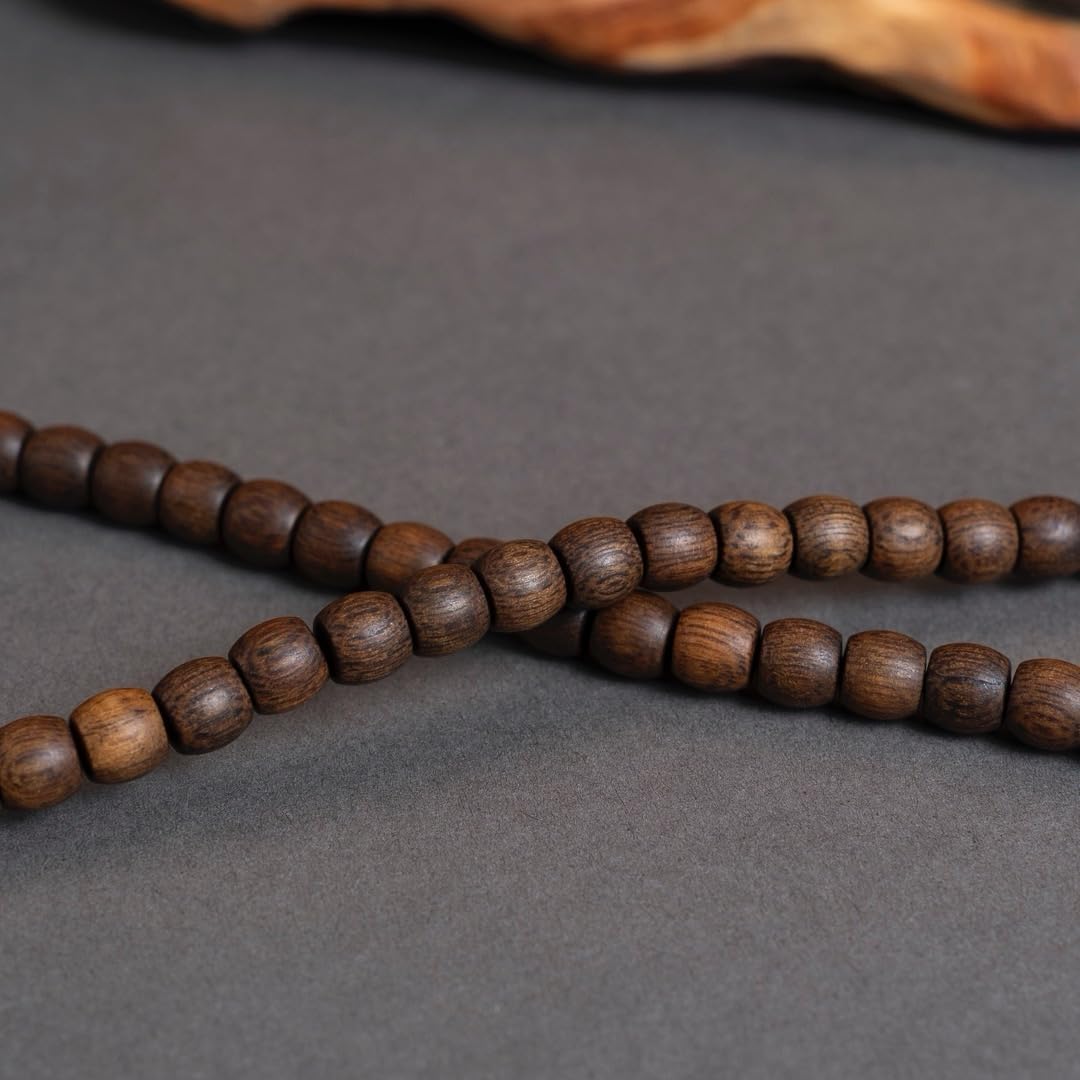 Fusen Red Clay Agarwood Prayer Beads 6×6mm*108 Beads, Sinking Grade