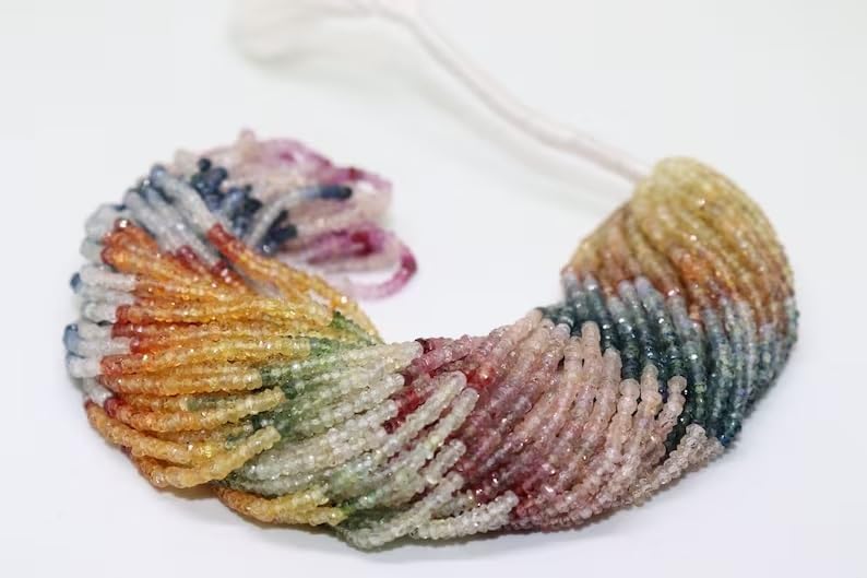 Multi Sapphire Faceted Rondelle Beads 2.5 mm Multi Rainbow Beads Multi Sapphire Beads Wholesale Beads Sapphire Multi Beads