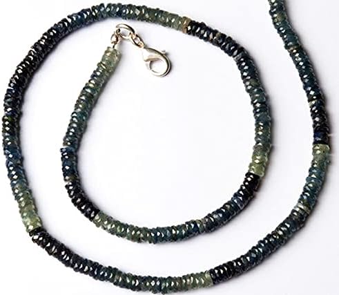 1 Strand Natural Blue Sapphire 6 to7MM Micro Faceted Heishi Beads 16