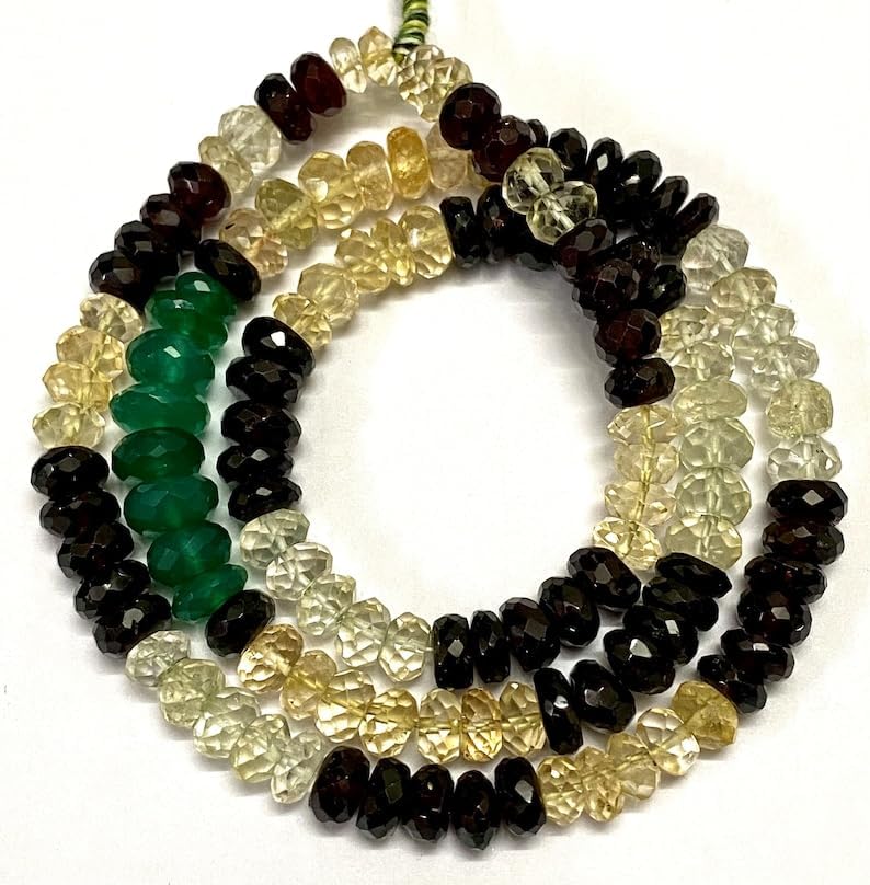 Natural MULTI gameston rondelle FACETED Beads 6x7mm 18 inch long string jewelry making gemstone beads for necklace bracelet
