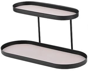 Tray Double-Layer Storage Tray Aromatherapy Candle Tray Cake Jewelry Display Tray Desktop Storage Double-Layer Tray Serving Trays(B,Medium)