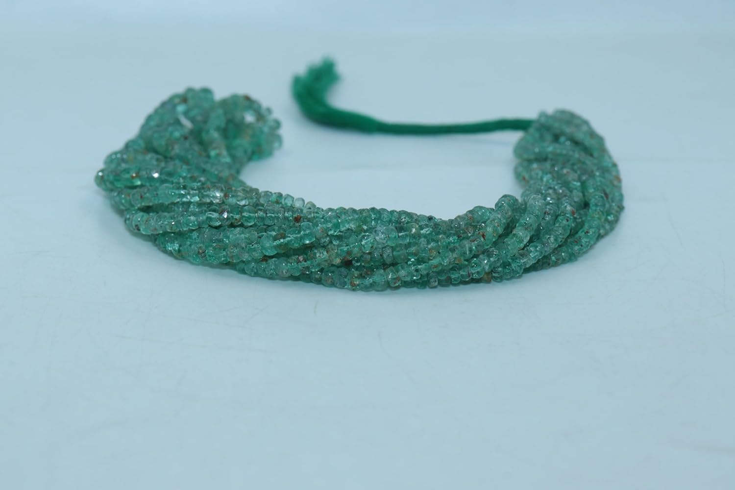 Natural Russian AAA+ Emerald Faceted Rondelle Beads, 3-4mm Green Semi-Precious Gemstones for Jewelry Making, Minimalist Design