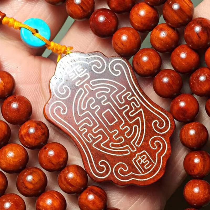 Mascot Wooden Crafts Wood Carving Art Wood Decoration Artwork 无事小叶紫檀0.8 * 108颗佛珠手链搭配无事46(小叶紫檀搭配无事)