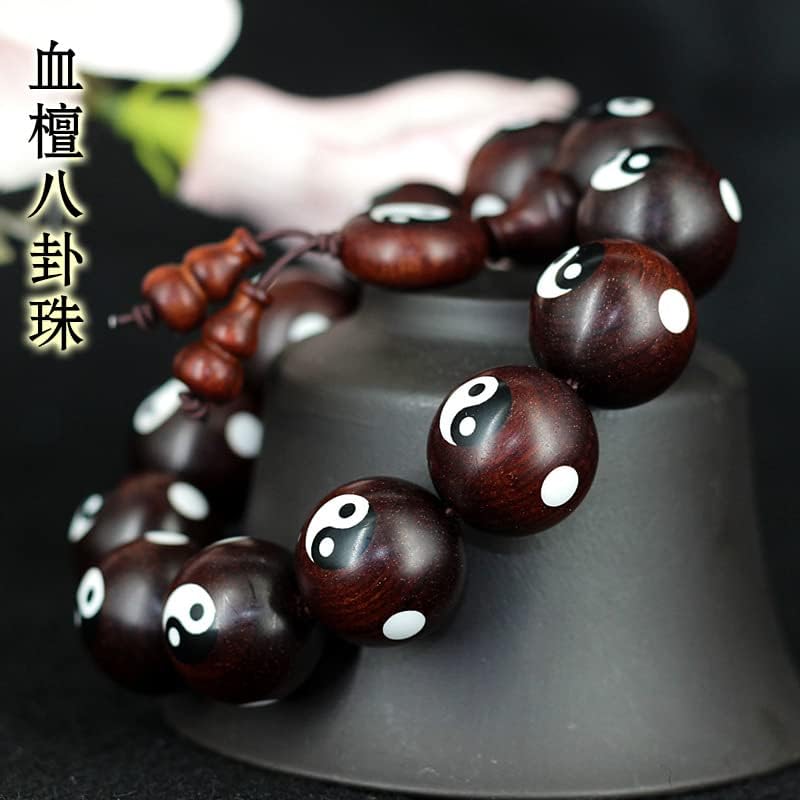 赞比亚小叶紫檀八卦葫芦款血檀20男女士文玩佛珠手串(血檀八卦葫芦款)
