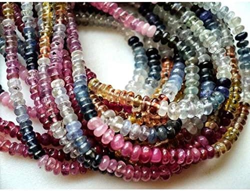1 Strand Natural Multi Sapphire Beads, Sapphire Rondelles, 2.5mm to 3mm Beads, 14 Inches Code-HIGH-18657