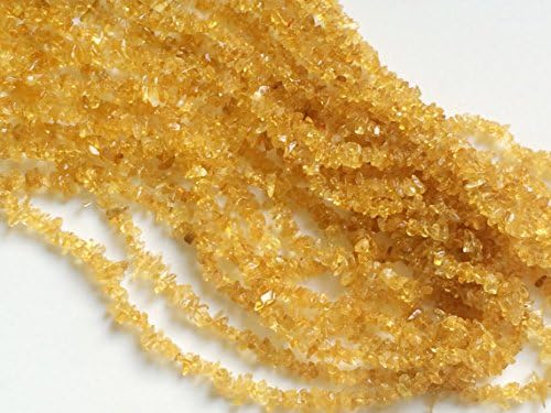 5 Strand Natural Light Orange Citrine Beads, Natural Citrine Chips, Citrine Necklace, 4-7mm, 32 Inch