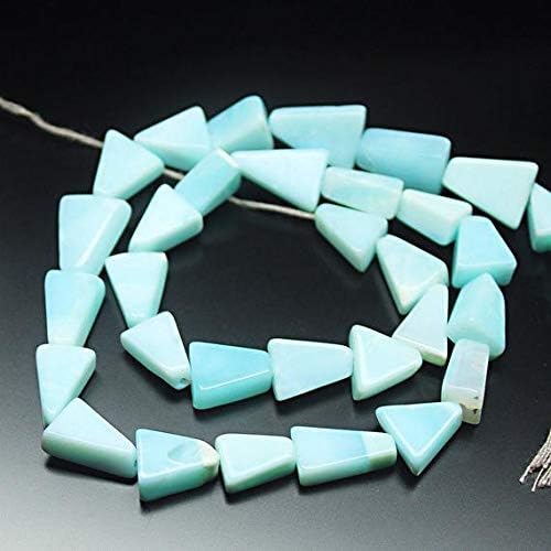 Natural Blue Peruvian Opal Smooth Flat Trillion Gemstone Loose Craft Beads Strand 14 Inch Long 8mm 6mm Code-HIGH-1237