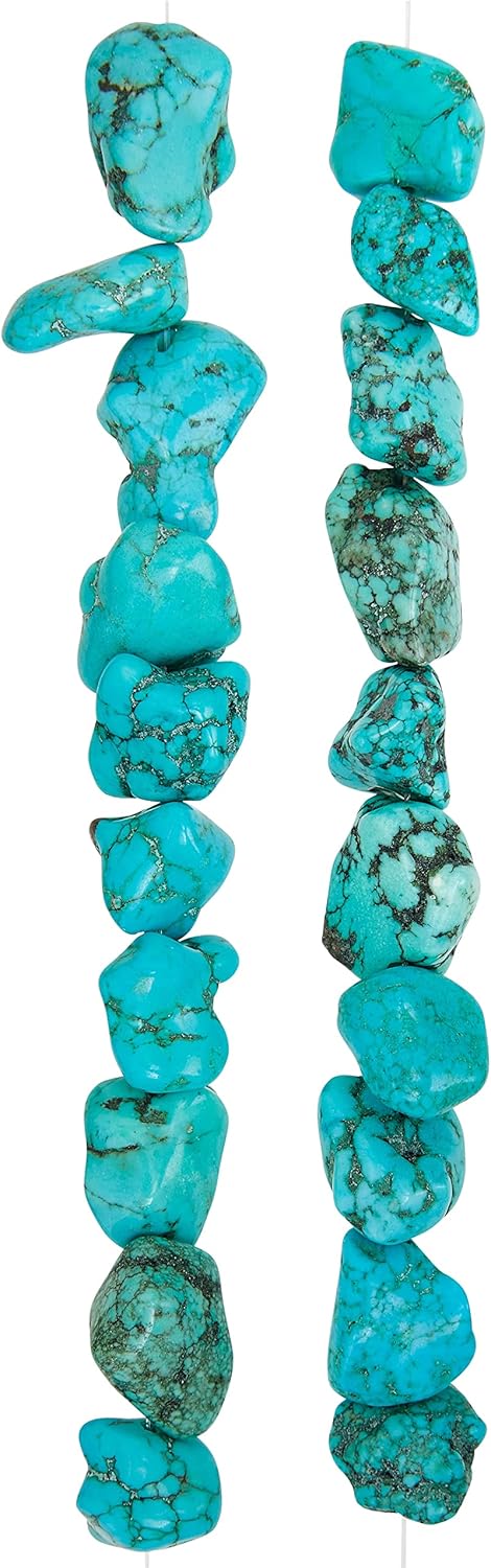 Bead Landing Turquoise Dyed Howlite Nugget Beads, 12 Pack