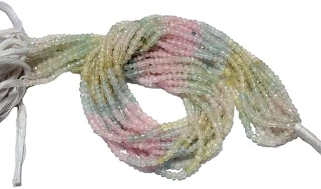 3mm Aquamarine Beads, Multi Aquamarine Faceted Rondelle Beads, Multi Moonstone Rondelles 13.5 Inch lot of 10 Strands CHIK-STRD-94584