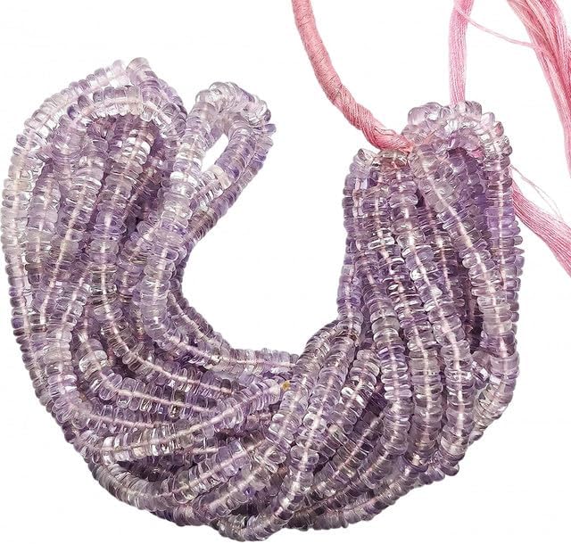 Natural Dark Pink Amethyst 5-6mm Smooth Tyre Shape Beads Wheel Cut Beads 8 inch Heishi Beads lot of 10 Strands CHIK-STRD-94115