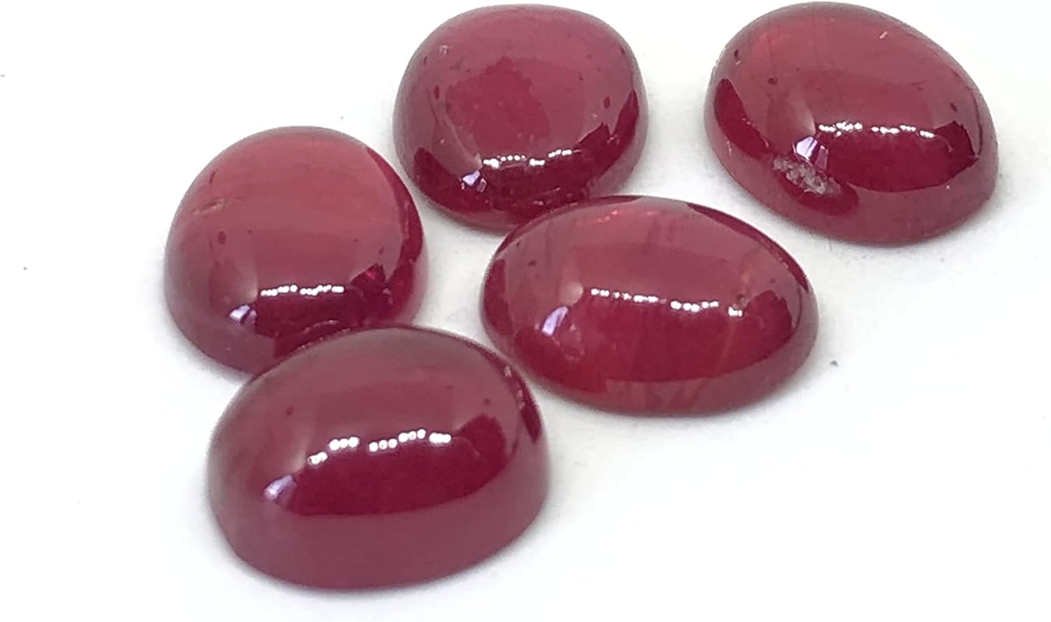 17.88 Ct Natural Deep Red Ruby Oval Shape Cabochon Size 10x8 mm Top AAA+ Quality Wholesale 5 Pieces Lot Loose Gemstone For Making Pendant, Earring, Ring Jewelry