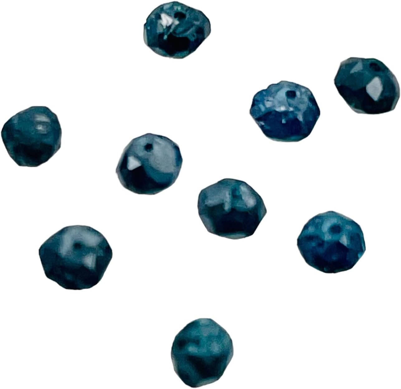 Blue Diamond Faceted Roundel Beads | 3-2.6mm | 9 Beads | ~1.0 Carat |10597A for Jewelry Making