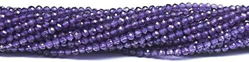 African Purple Amethyst Micro Faceted Loose Rondelle Gemstone Craft Beads Strand 13 Inch Long 2mm Code-HIGH-1403