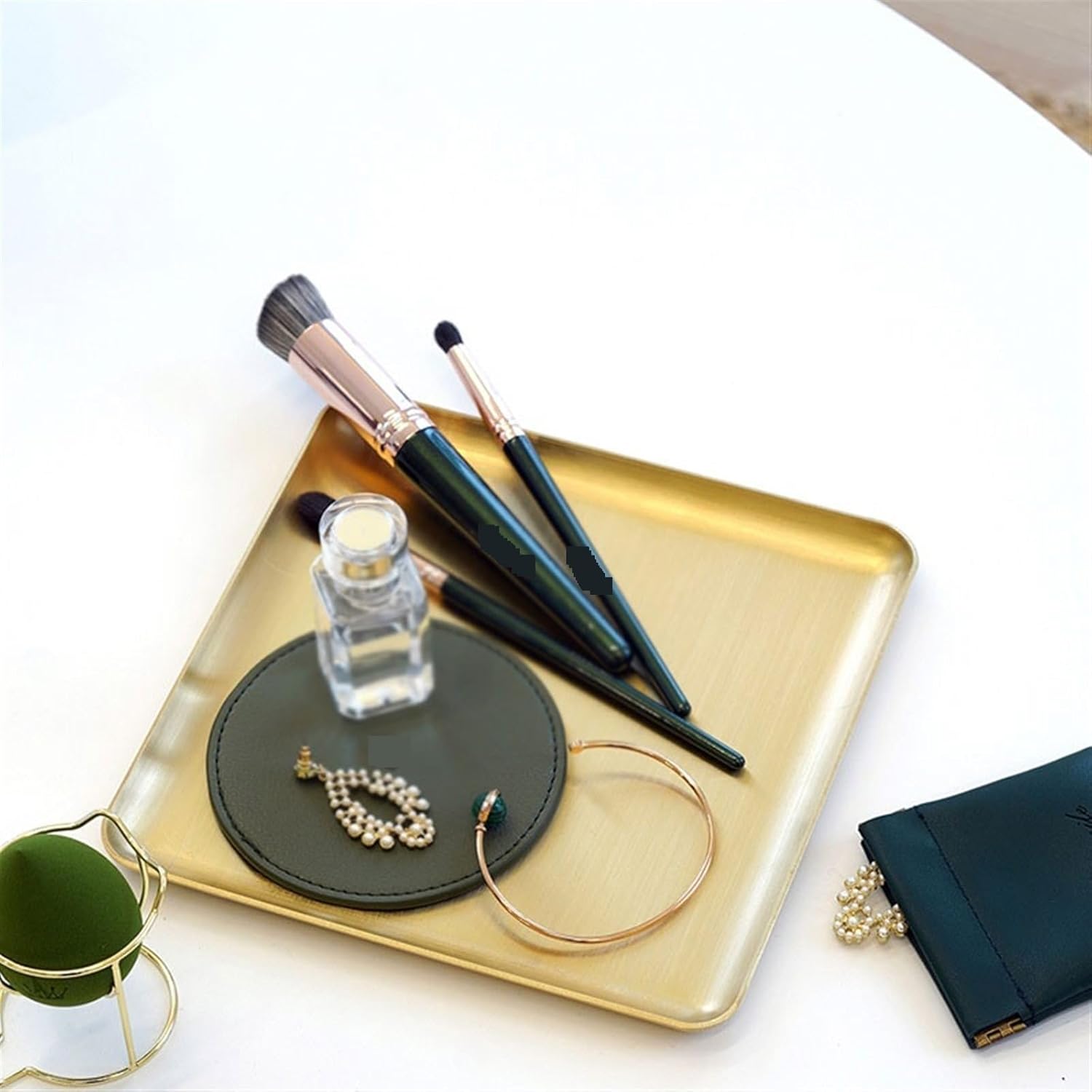 Tray Thickened Copper Tray Item Storage Tray Jewelry Display Tray Metal Service Tray Decorative Tray Serving Trays (Color : B)