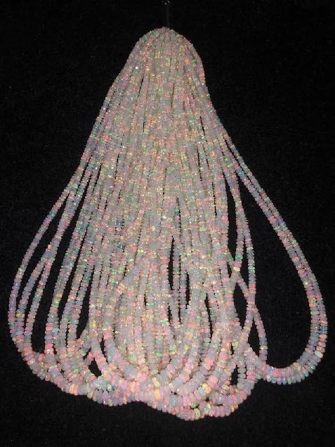 Ethiopian Opal Facted Rondelle Bead 3-5 mm Opal Faceted Rondelle Beads Cut Beads Fire Opal Beads Flashy Opal Bead for Making Jwelery