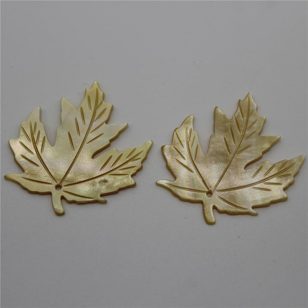 Natural Mop Seawater Shell Beads Maple Leaf Shaped Pendant for Jewelry Making DIY Necklace Earring Bracelet 30X33mm1 10 Pieces