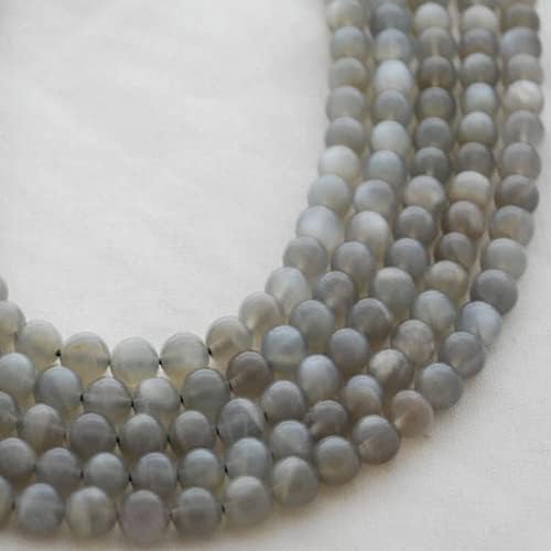 13 inch Strand of Natural gem Gray Moonstone, 10mm Round Smooth Beads for DIY Jewelry Making. | Beads_03966