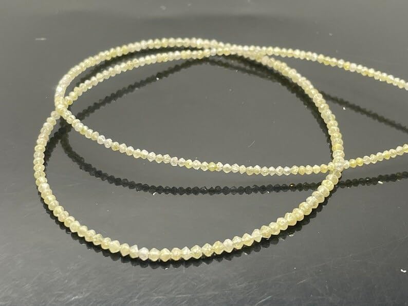 AAA+ Yellow Diamond Faceted Rondelle Beads, Yellow Faceted Rondelle Diamond Beads Fancy Color Bead for Jewelry Making Crafts