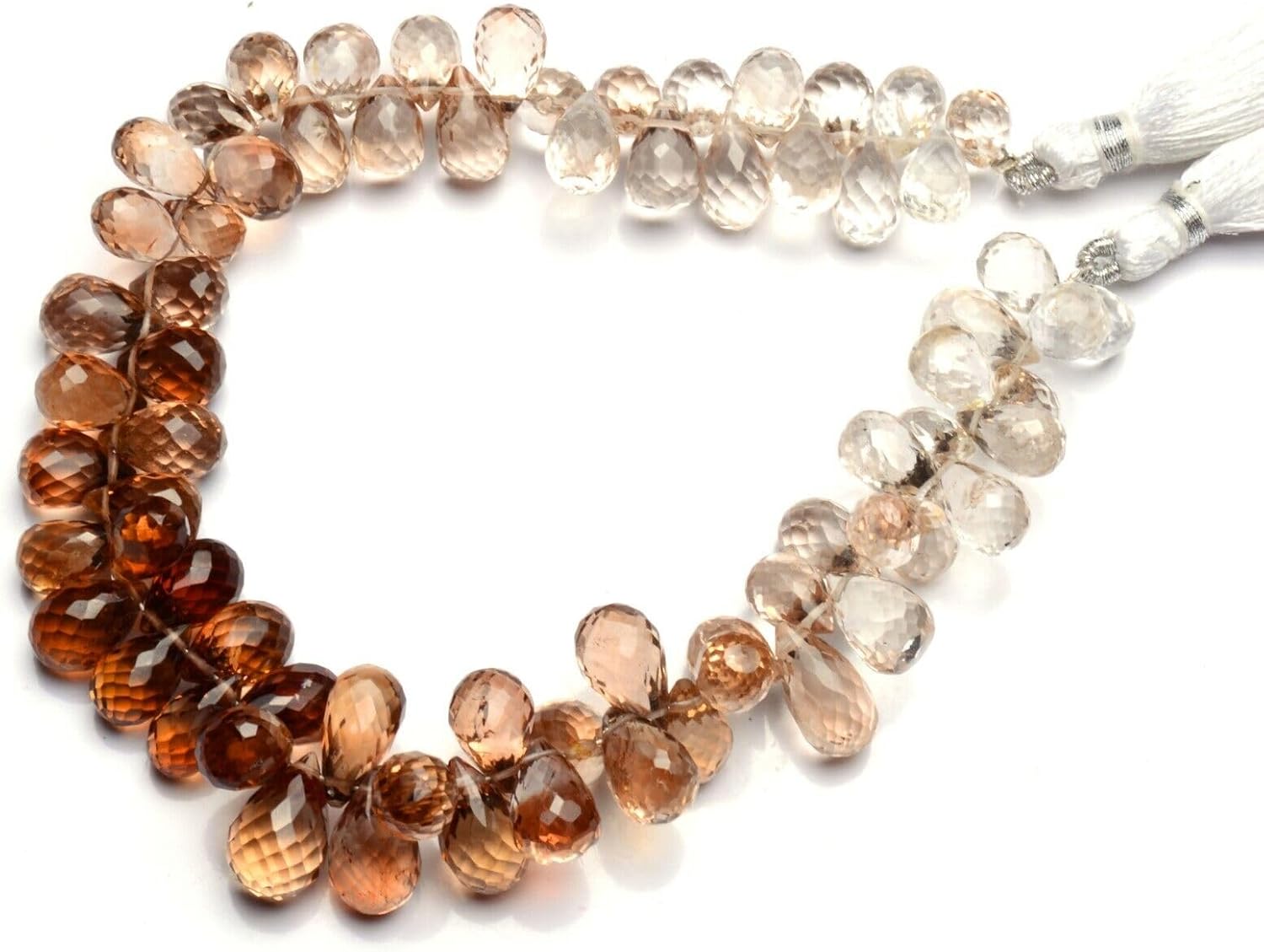 8 inch Strand of Natural Brazilian Imperial Topaz 9x6-11x7mm Teardrop Faceted briolette Beads for DIY Jewelry Making. |BRIO_01283