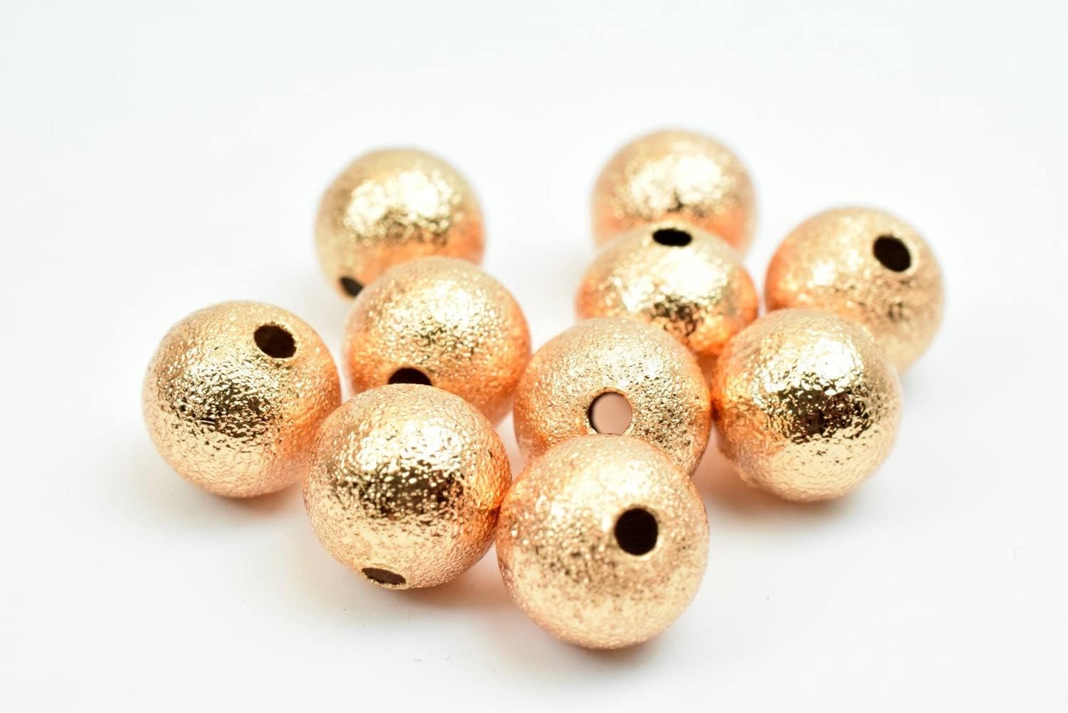 Beaded Jewelry 8mm Rose Gold Filled EP Stardust Round Ball Bead, Rose Gold Filled Spacer Findings GF3322R
