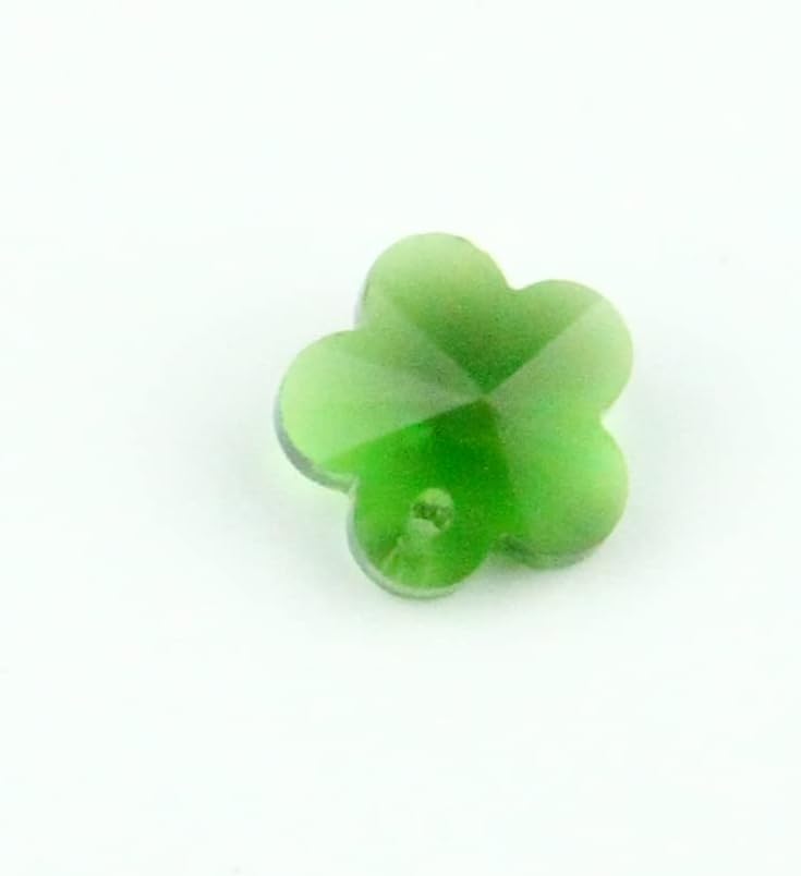 1000pcs/lot 14mm Crystal Plum Blossom Beads Grass Green Crystal Glass Loose Beads In 1 Hole Jewelry Making DIY Accessories - (Size: 2000pcs)