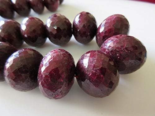 22mm to 30mm Huge Rare Natural Ruby Faceted Rondelle Beads, One of A Kind, 20 Inch Strand Code-HIGH-49560