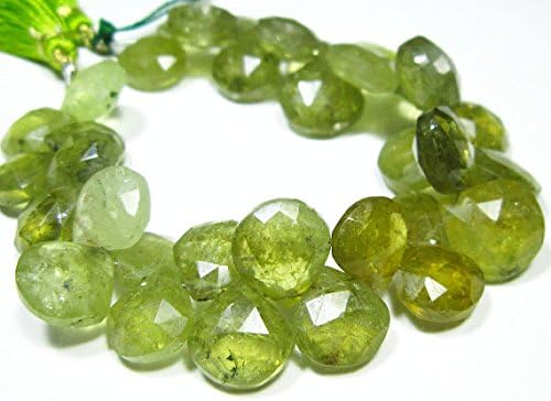 13 inch natural beads strand of 11-12mm faceted heart grossular garnet gemstone briolletes beads for DIY jewelry - necklace, bracelet, earring, ring.