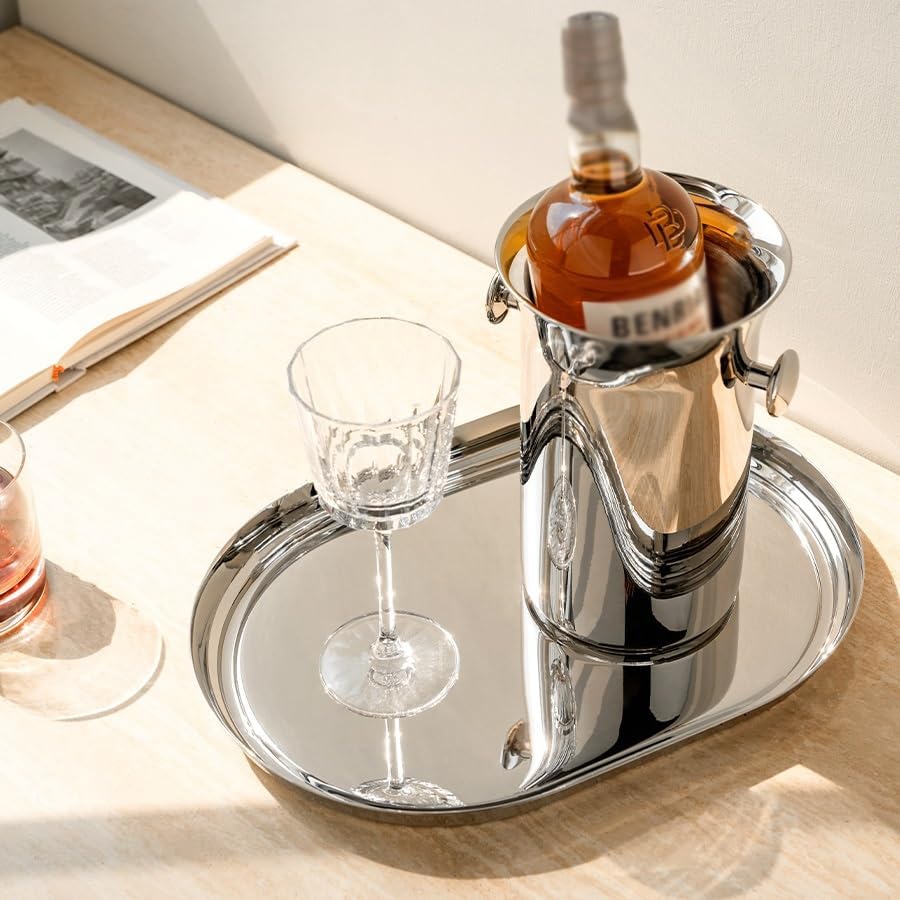 Tray Stainless Steel Dining Tray Light Luxury Towel Accessories Storage Tray Home Bathroom Hand Sanitizer Aromatherapy Tray Serving Trays