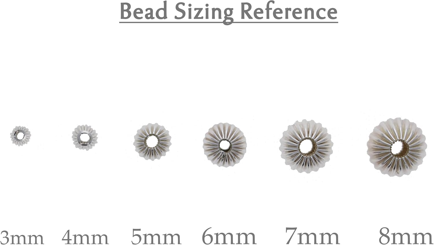 Sterling Silver 5mm Fluted Beads in 25 or 100 Pieces, Corrugated Round Beads, Fluted Silver Beads, Wholesale Beads, 5mm Bead (Sterling Silver 100 Pieces)