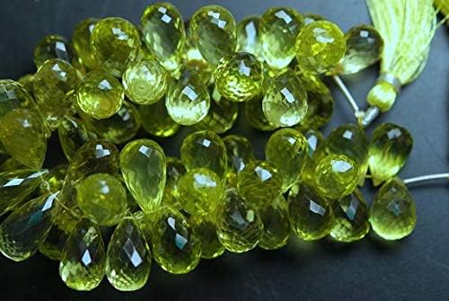 7 Inches Strand, AAA Green Gold Lemon Topaz Faceted Large Tear Drops, Size 25-16mm Code-HIGH-52308