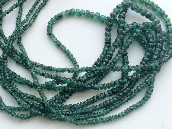 1 Strand Natural Emerald Faceted Rondelle Beads, Emerald Necklace, Original Emerald, 2.5mm to 4.5mm, 8 Inch