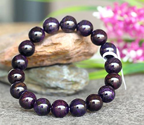 1 Strands Natural Dark Purple Sugilite Stretch Finish Bracelets 18 Round beads 11mm 03773
