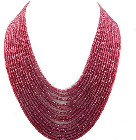 14 strand 3-4mm 20'' ruby rondelle, faceted ruby beads