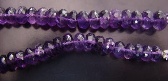 8 inche Amethyst Rondelle Micro Faceted Beads 7 to 10 mm