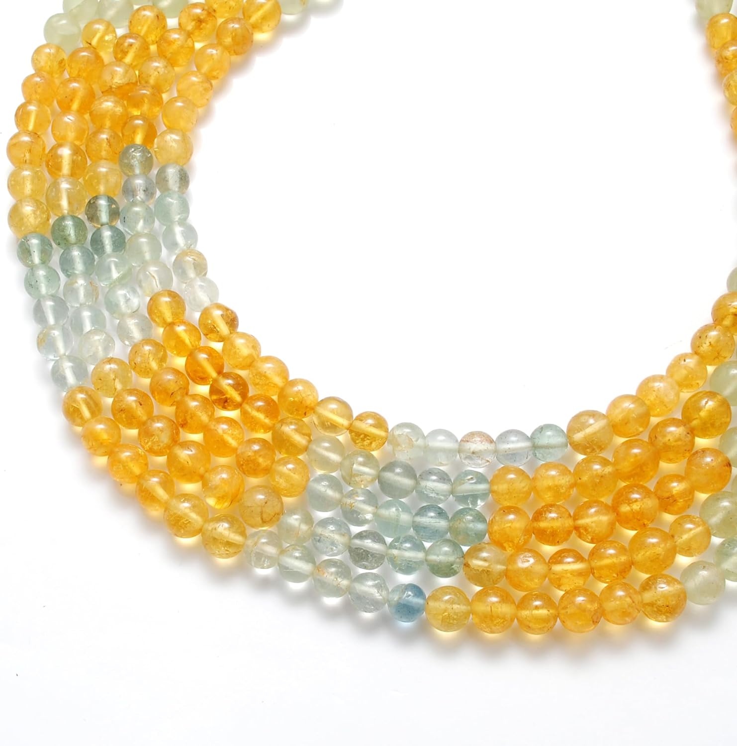 Natural Multi Aquamarine Beads, 6–7mm Plain Round, 15-Inch Strand, 58 Gemstones, 22g – Hand-Polished Aquamarine for Fine Jewelry & Healing Gifts (234-A)