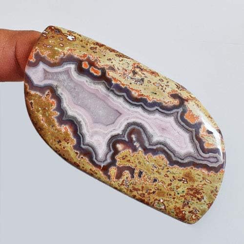 SilverO Natural Purple Passion Agate 119 CTW Size 72x36x5 MM Pendant Jewellery Making Gemstone