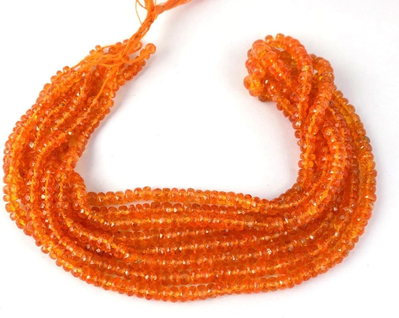1 Strand Natural Mandarin Orange Garnet Gemstone Micro Faceted Rondelle Beads Bead 3.5-5mm 16