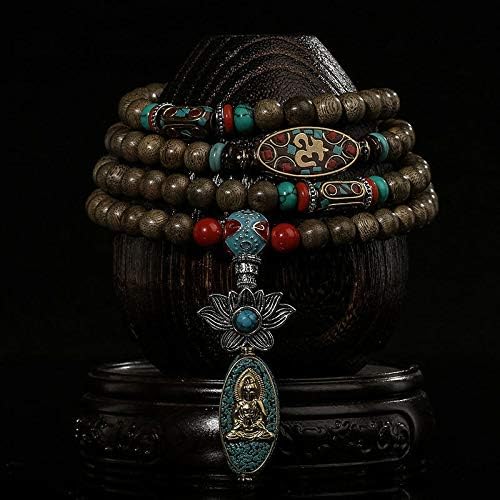 GLW Meditation Malas Prayer Beads Brunei Genuine Wild Agarwood Aloewood 7 mm #4974