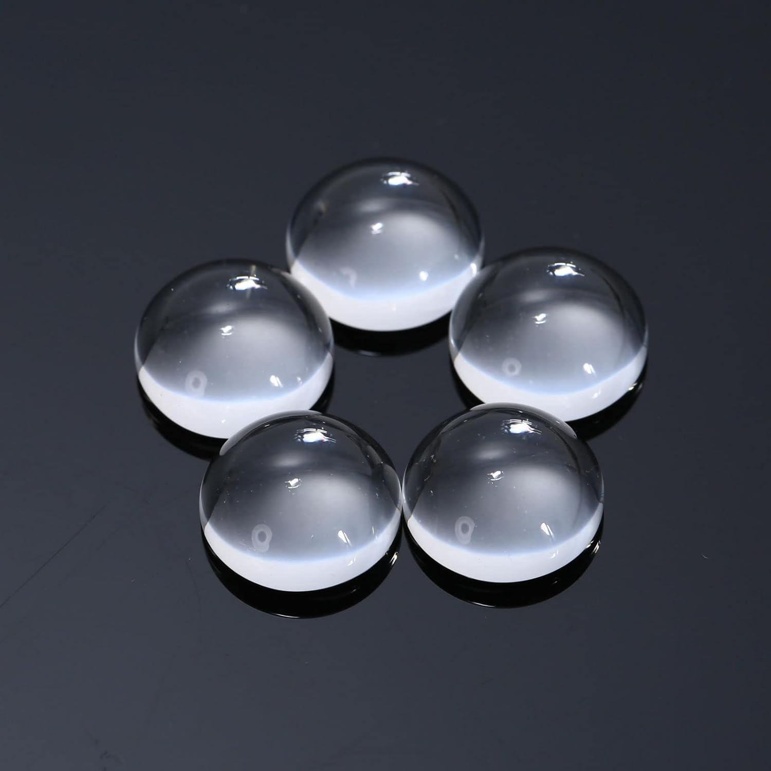 Dophee 20Pcs Clear Transparent Hemisphere Glass Cabochon Dome Flatback Crystal Magnify Base Cover,8mm