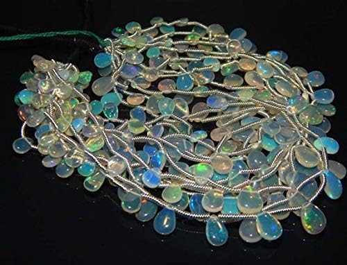 11 Strand Natural Finest AAA Quality of Smooth Pear Drop Welo Ethiopian Opal Drops 5x7mm-7x10mm 8.5 Inch Strand Code-HIGH-46954