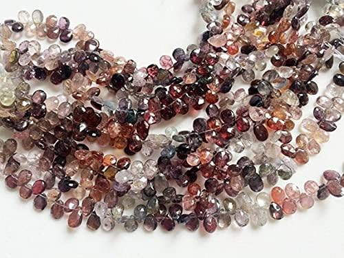 1 Strand Natural Multi Spinel Faceted Pear Beads, Natural Spinel Beads, Multi Spinel Necklace, 5x7mm 8
