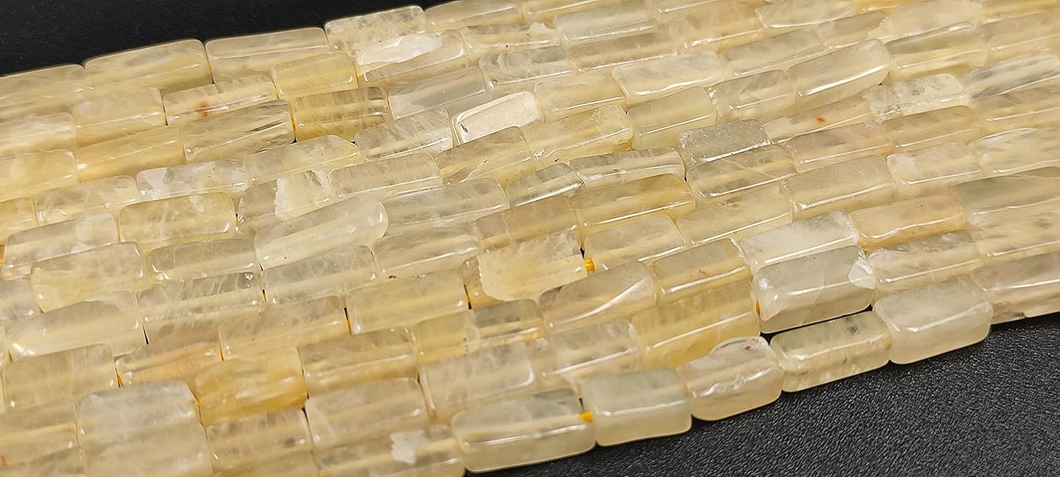 Hanumat Gems Lot of 10 Strands Natural Yellow Aventurine Smooth Rectangle Shape Gemstone Beads,Aventurine Irregular Flat Beads,Aventurine Smooth Beads,13 Inches Gemstone Beads
