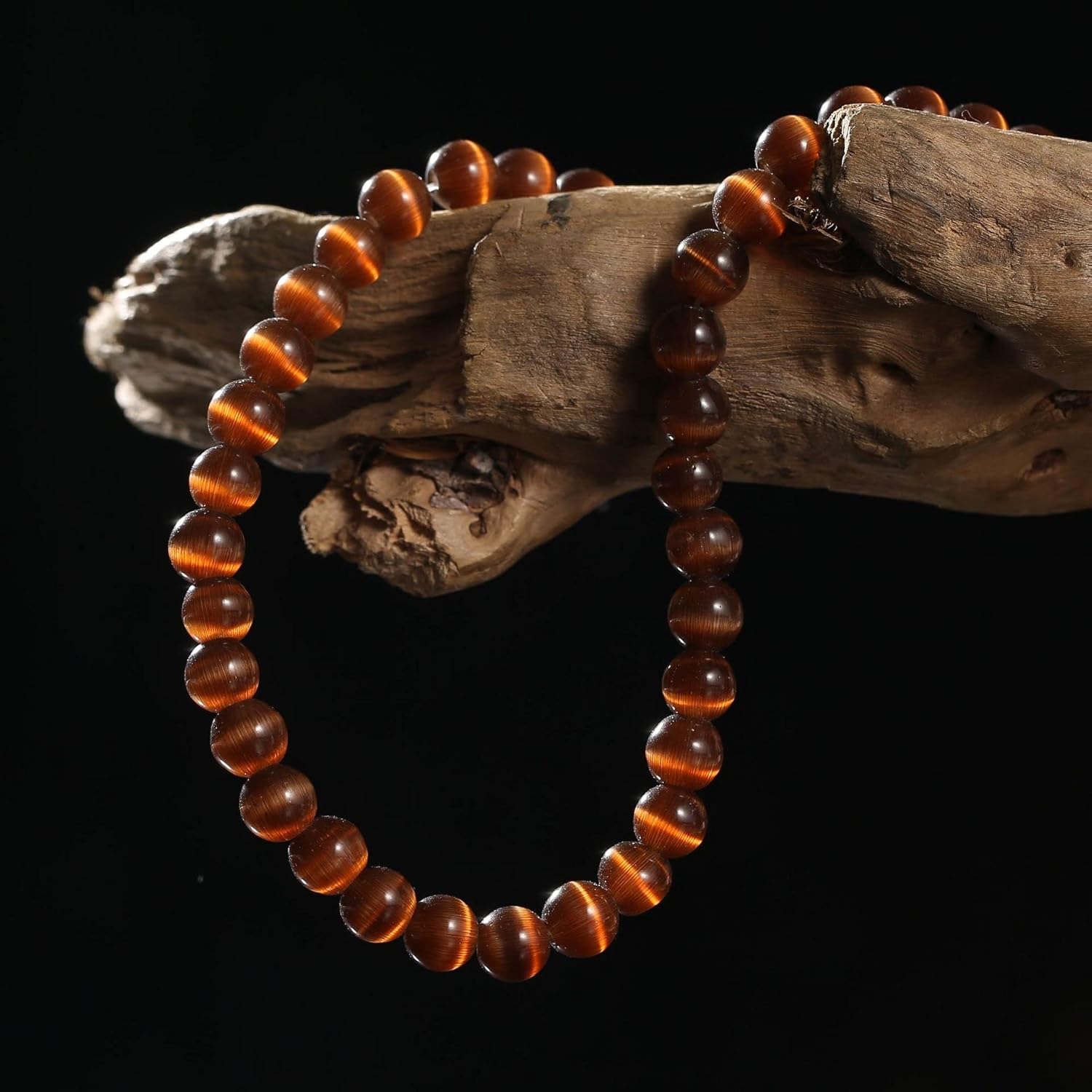 Cat's Eye Stone Scattered Beads Gradual Glass Beads semi-Finished DIY Jewelry Necklace Crystal Accessories(D,6mm) (Gray 6mm)